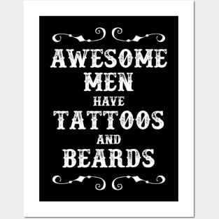 Men Tattoos Beards Posters and Art